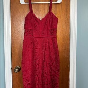 Express Red Midi Dress Chic and Versatile